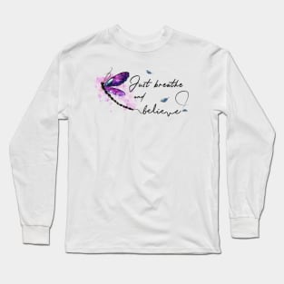 Memorial Butterfly just breathe and belive Long Sleeve T-Shirt